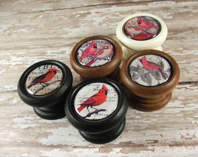 Red Bird Cardinal Decorative Cabinet Knobs...Price is for 1 Knob (Quantity Discounts Available!)