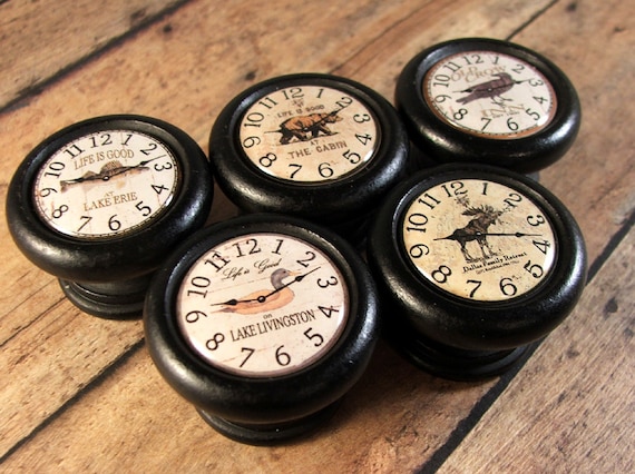 Outdoors Clock Face Decorative Cabinet Knobs Handles Price Etsy