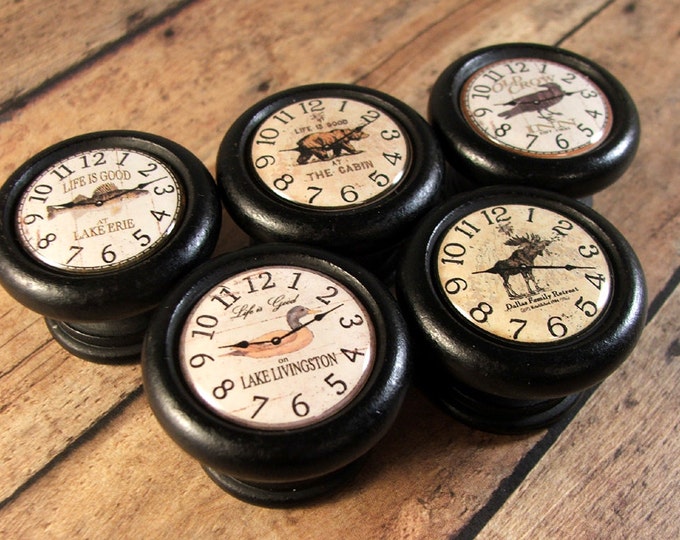 Outdoors Clock Face Decorative Cabinet Knobs, Handles...Price is for 1 Knob (Quantity Discounts Available!)