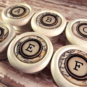 A-Z Typewriter Key Decorative Wood Cabinet Knobs, Pulls...Price is for 1 Knob (Quantity Discounts Available!) image 4