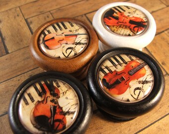 Design kastknop voor viool, hardhouten esdoorn, muzikaal decor