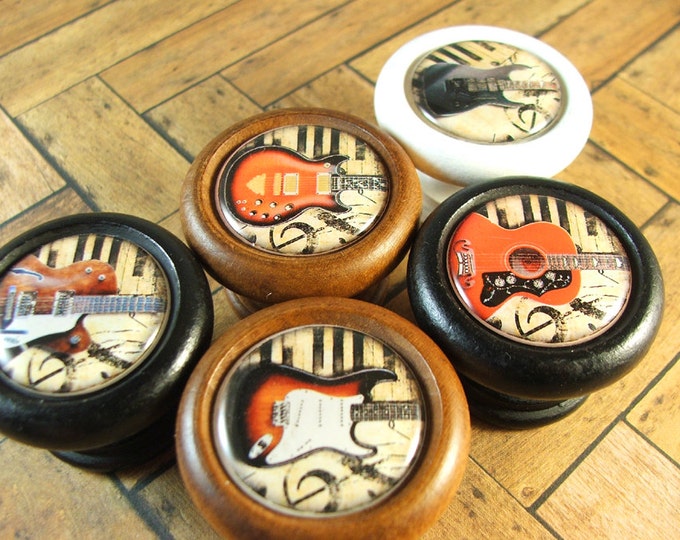 Decorative Guitar Design Cabinet Knobs, Pulls, Handles...Price is for 1 Knob (Quantity Discounts Available!)