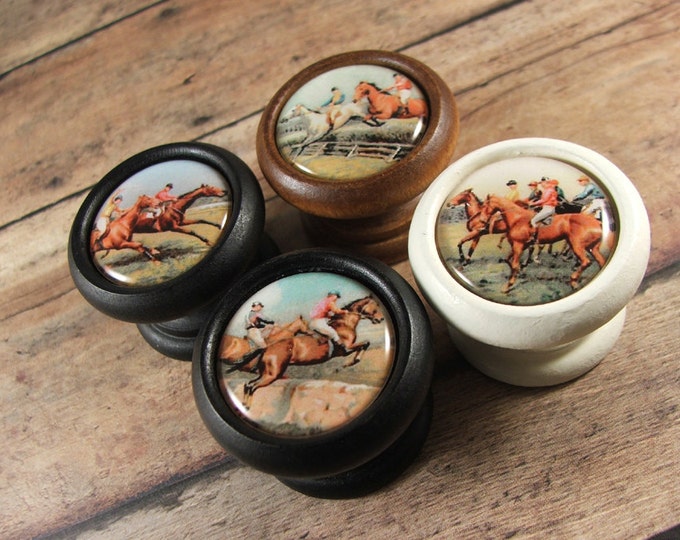 Equestrian Decorative Wood Cabinet Knobs, Pulls Handles...Price is for 1 Knob (Quantity Discounts Available!)