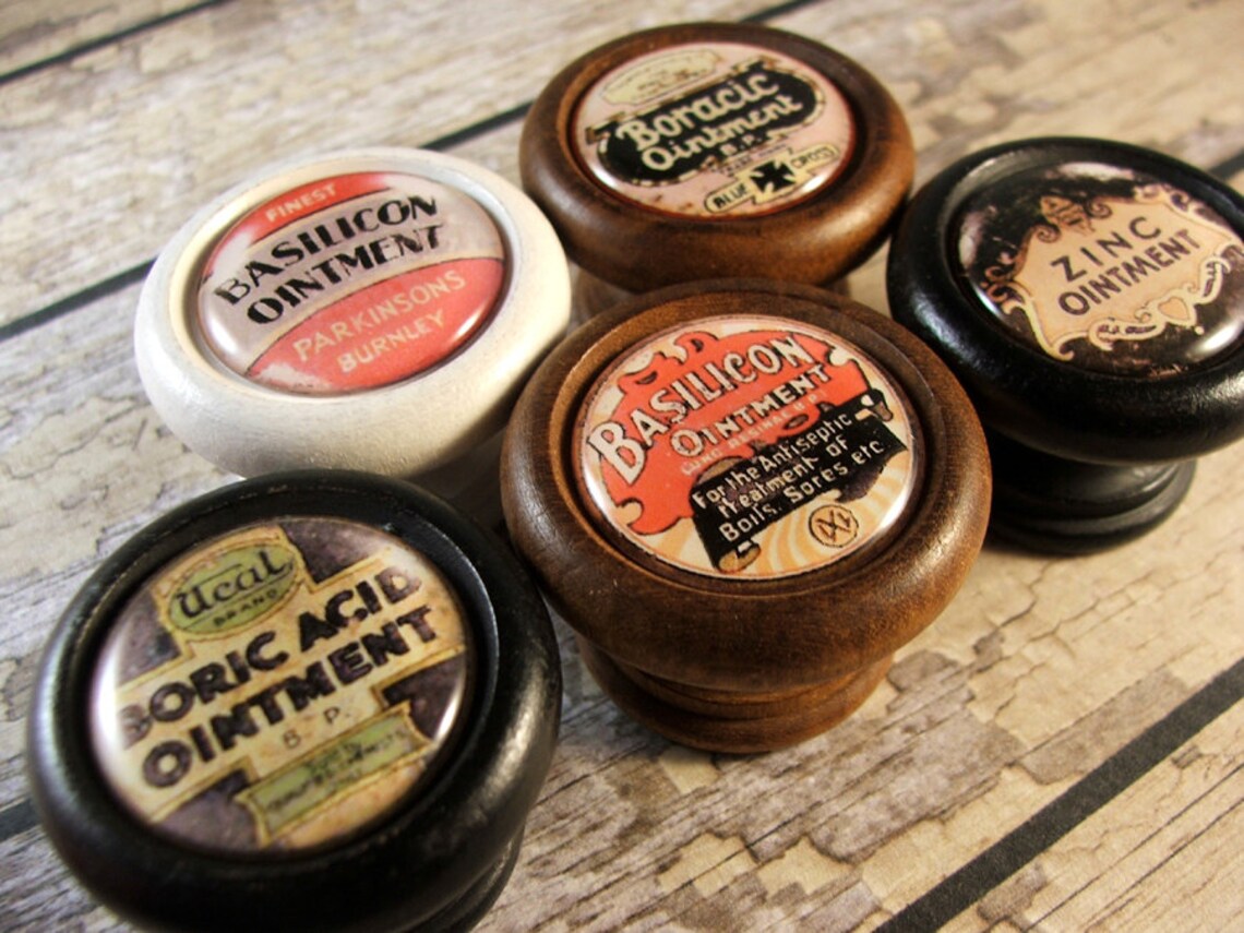 Vintage Tin Bathroom Kitchen Cabinet Decorative Knobs - Etsy