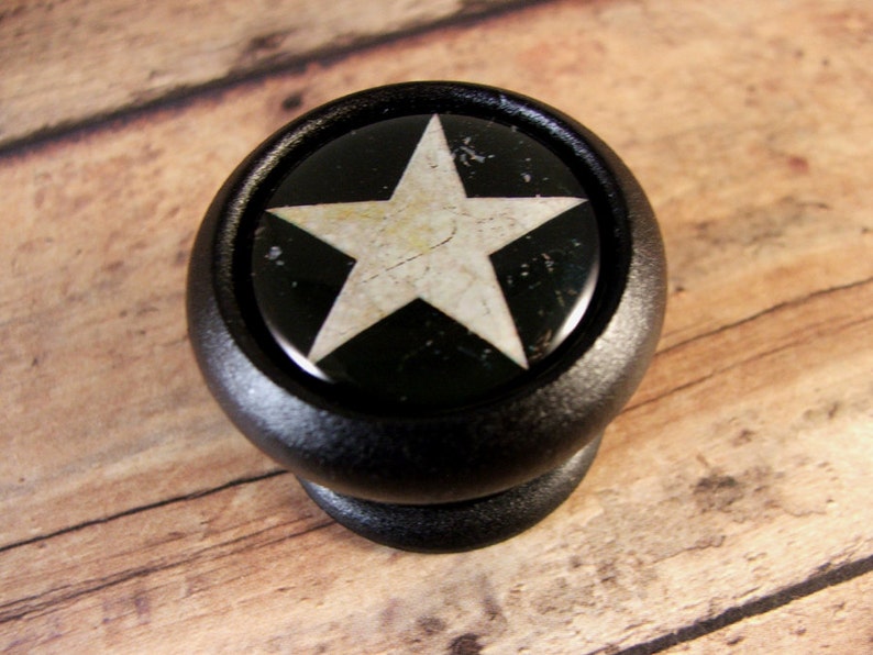 Folk Art Star Decorative Wood Knobs Pulls...price is Etsy