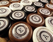 A-Z Typewriter Key Decorative Wood Cabinet Knobs, Pulls Price is for 1 Knob (Quantity Discounts Available )