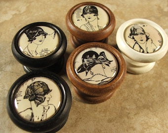 Vintage Ladies Decorative Cabinet Knobs...Price is for 1 Knob (Quantity Discounts Available!)