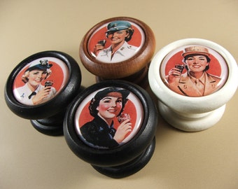 Decorative "Cola Girl" Cabinet Knobs, Pulls Handles...Price is for 1 Knob (Discount Quantities Available)