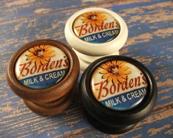 Borden's Milk & Cream Cabinet Knob...Price is for 1 Knob (Quantity Discounts Available!)