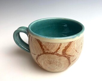 Wood Grain Blue Mug