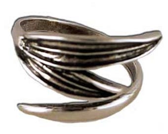 Ancient Greek Olive Leaves Oxidized Sterling Silver Adjustable Ring