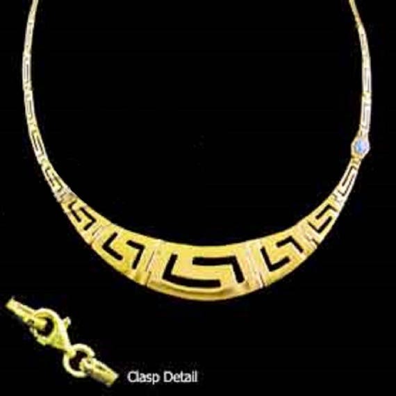 10k Yellow Gold Handmade Greek Key Link Chain Necklace | Direct Source Gold  & Diamond – Direct Source Gold & Diamond