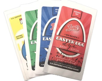 Fantis Traditional Easter Egg Dye, Four Color Set (Red, Yellow, Blue, Green)