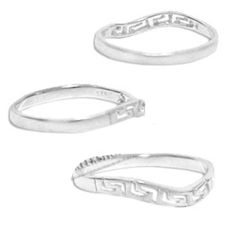 Sterling Silver Ring Greek Key Wave Imported From Greece
