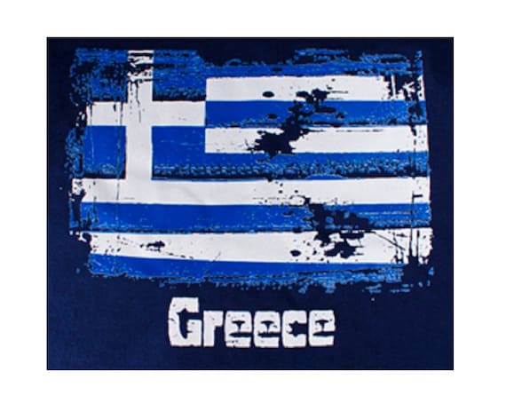 Greece Flag T-Shirt Distressed Vintage Greek Flag Shirt Greece Flag T-Shirt Distressed Vintage Greek Flag Shirt
