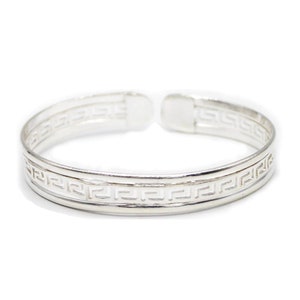 Sterling Silver Greek Key 10mm Cuff Bracelet