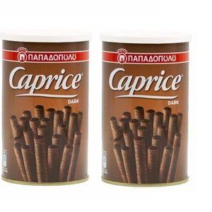 2 Papadopoulos Greek Caprice Wafers - Dark Chocolate 250gr