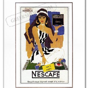 Carteles publicitarios griegos antiguos - Nescafé (1954)