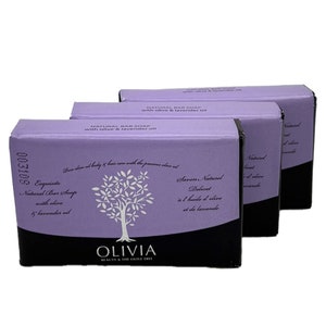 Papoutsanis Natural Greek Soap with Olive Oil & Lavender, 3-pack
