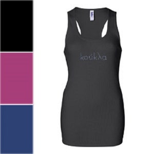 Women's Koukla Greek Rhinestone Racerback Long Tank image 1