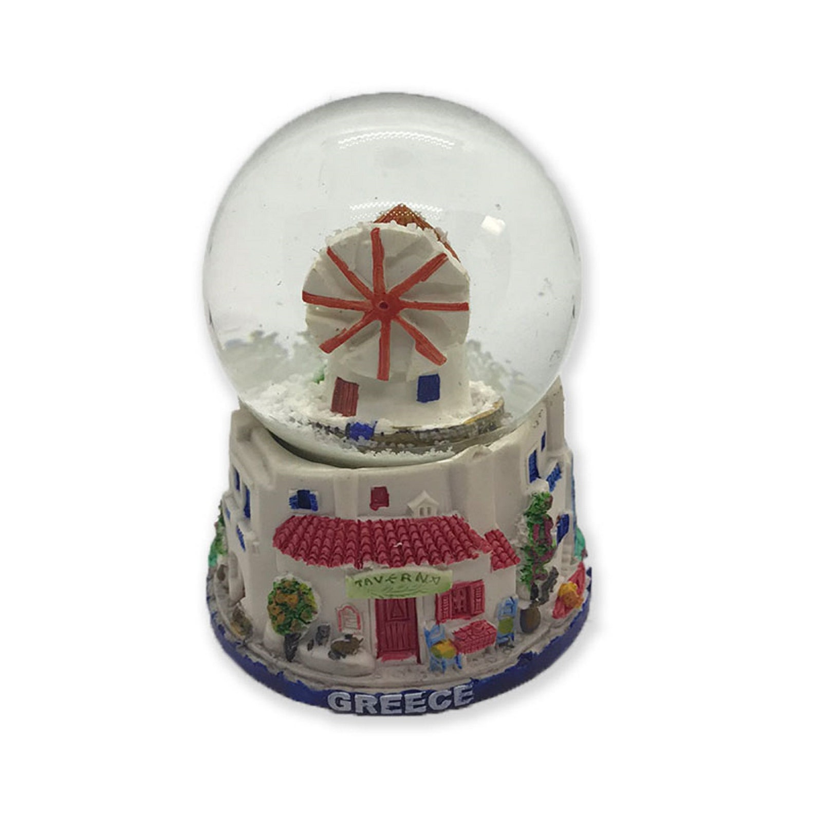 Greece Windmill in Santorini Snow Globe 10cm Etsy