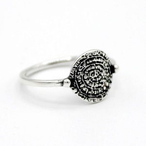 Sterling Silver Phaistos Disk Ring for Children (10mm)