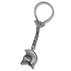 Sterling Silver Keychain - Helmet