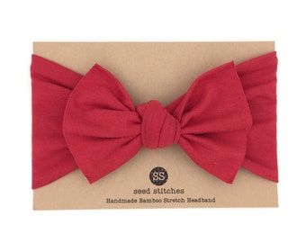 MORE COLORS! Bow Headband for Baby, Toddler or Mommy and Me in Stretch Bamboo & Organic Cotton Jersey Knit, Retro Hair Bow