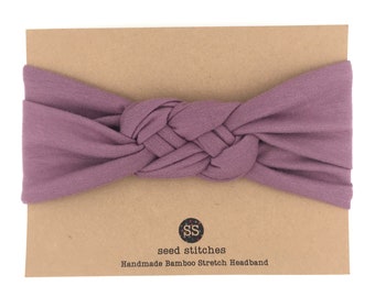 MORE COLORS! Thick Sailor Knot Headband for Baby, Toddler, Child, Teen or Adult in Stretch Bamboo/Organic Cotton, Yoga Head Wrap, Exercise
