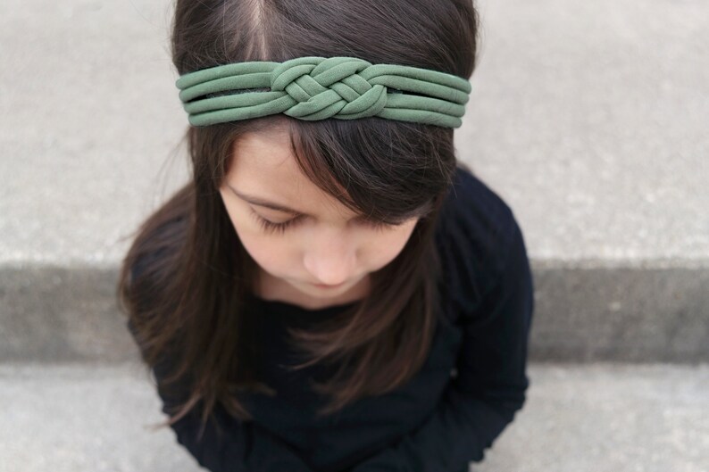 Adult in BambooOrganic Cotton Classic Blue and Aqua for Baby Child Set of Braided Thin Sailor Knot Headbands in Navy Toddler NEW