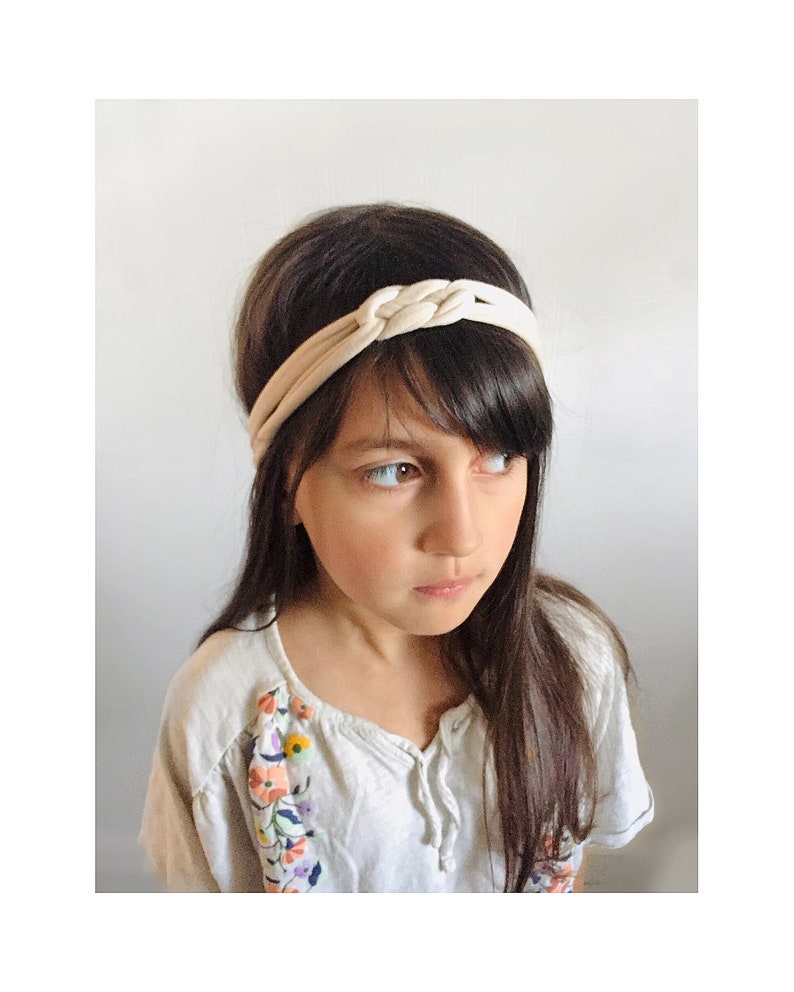 Adult in BambooOrganic Cotton Classic Blue and Aqua for Baby Child Set of Braided Thin Sailor Knot Headbands in Navy Toddler NEW