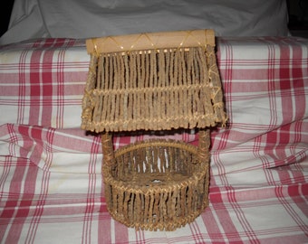 Vintage "Well" Twig Basket/Planter