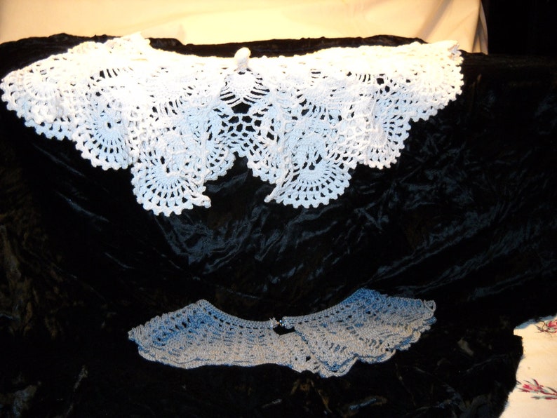 Crochet Collars Blue And White2 image 2