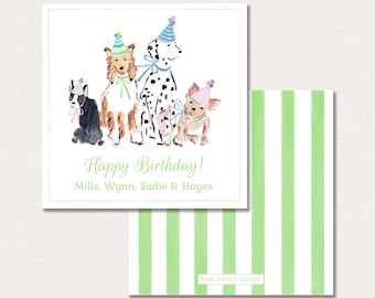 Printable Gift Tag, Party Puppies, Birthday Gift Tag, Calling Card