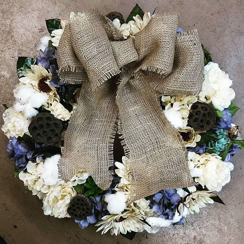 Burlap Grapevine Wreath