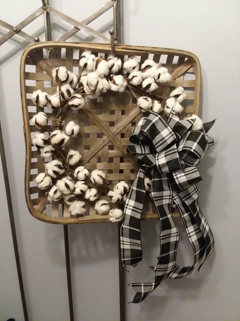 Cotton tobacco basket wreath Etsy