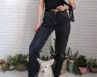 90s Levi’s 512 Black Jeans | 31 Waist Size | Vintage High Waist Faded Denim