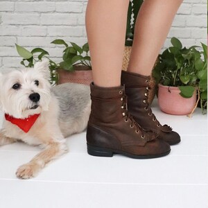 Bottes Western Laredo En Cuir Noir Taille 6 Femme - Style Cowboy Vintage