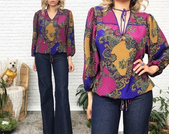 70's Diane Frèis Paisley Blouse