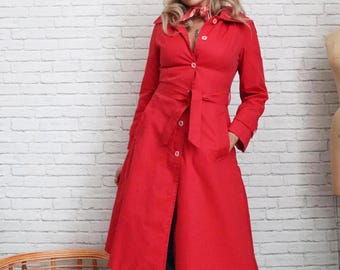 1970s Mauve Trench Coat | Small Medium Size | Vintage 70's 1970s Mauve Trench Coat | Small Medium Size | Vintage 70's
