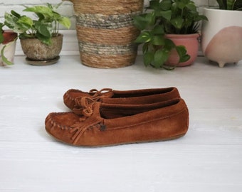 Primitief Muf Zeestraat Vintage Minnetonka Mocassins 9 Maat Dames Bruin suède - Etsy België