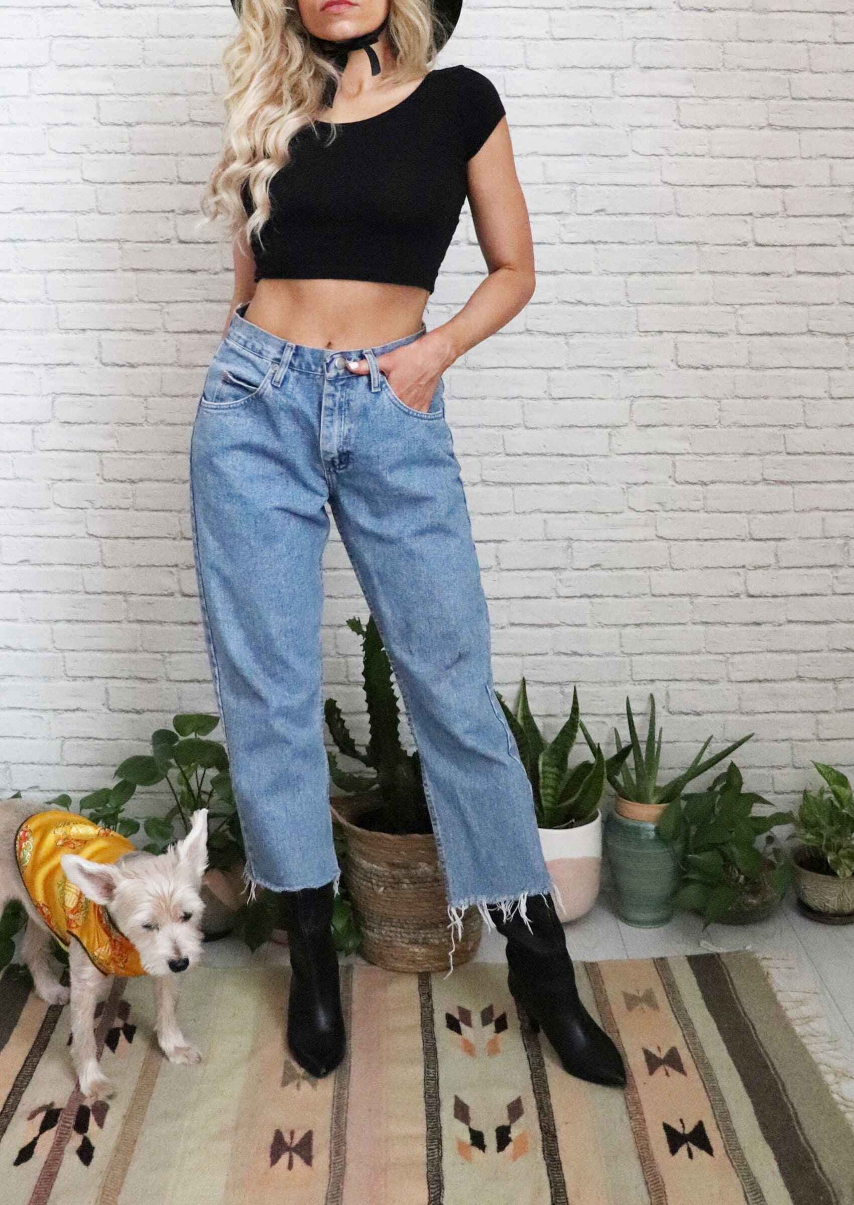 90s デッドストック Wrangler SUSPENDERS JEANS 33 Vintage 90s Deadstock Wrangler Youth Suspender Jeans / Size