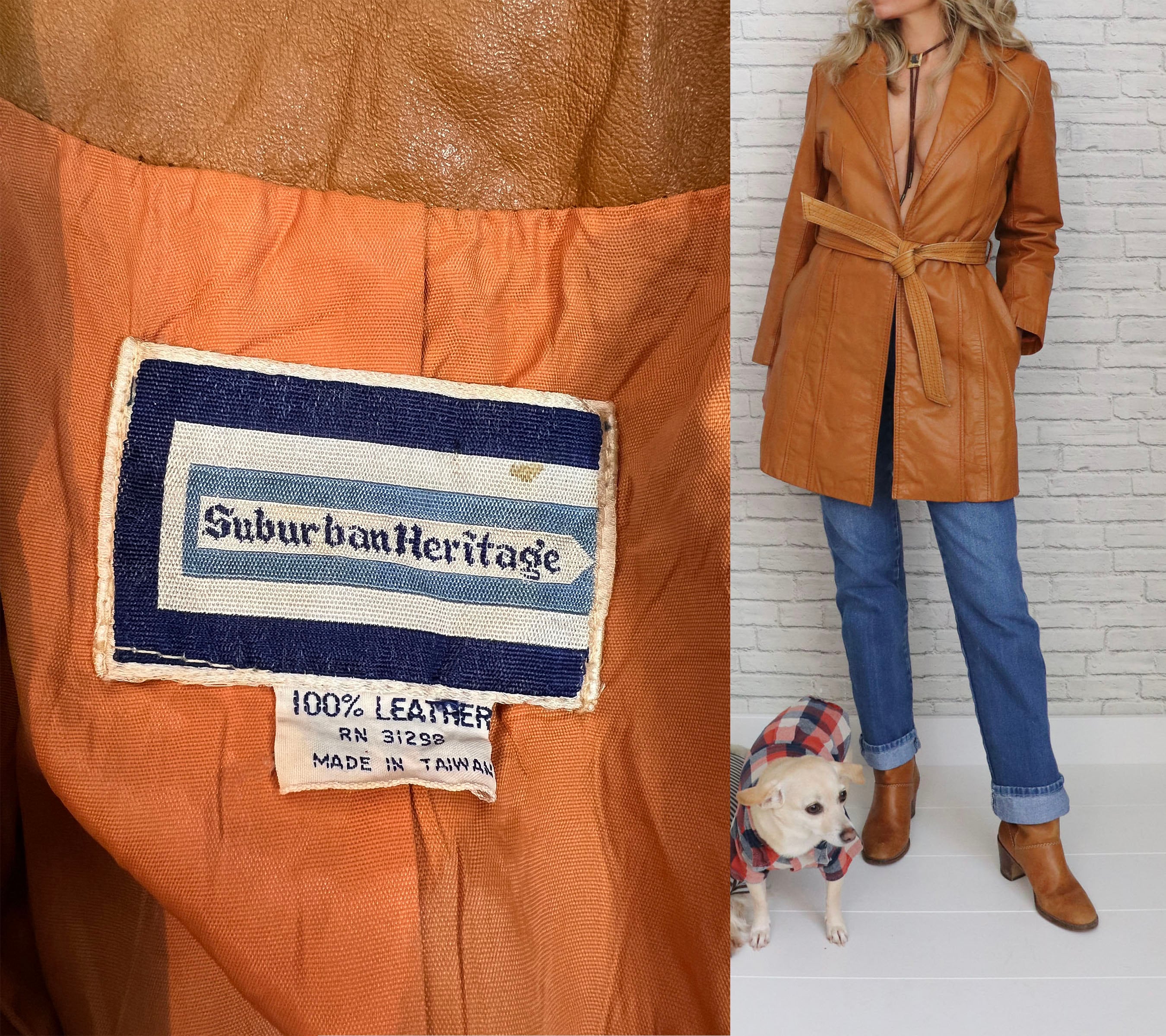 1970s Toffee Leather Jacket | XS to S Size | Brown Retro 1970s Toffee Leather Jacket | XS to S Size | Brown Retro
