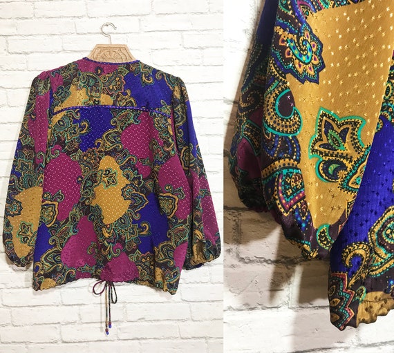 70's Diane Frèis Paisley Blouse - image 7