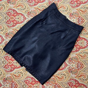 1980s High Waist Leather Skirt || XXS Size 24 Waist || Danier Leather