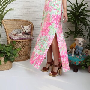 Lilly Pulizter Resort Maxi Dress | Small US 4 | Pink Green Gold Embroidered Soutache image 10