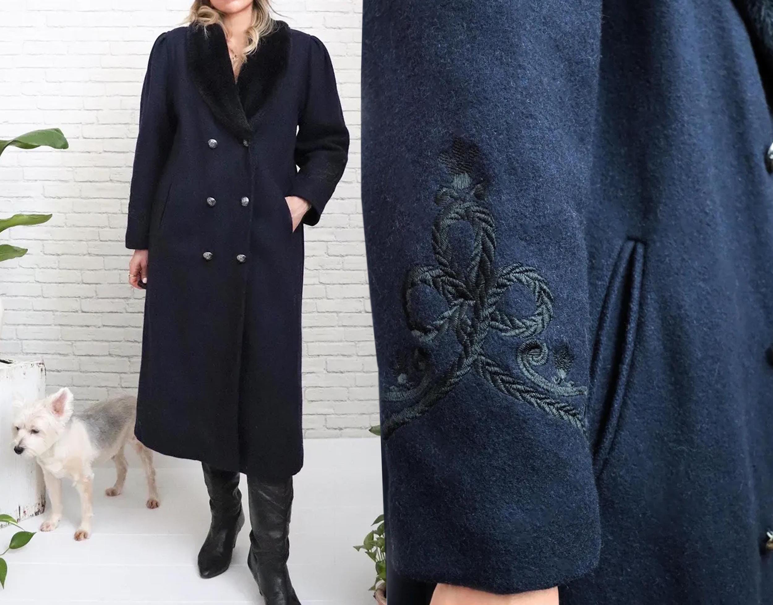 80s Shawl Collar Shearling - Etsy