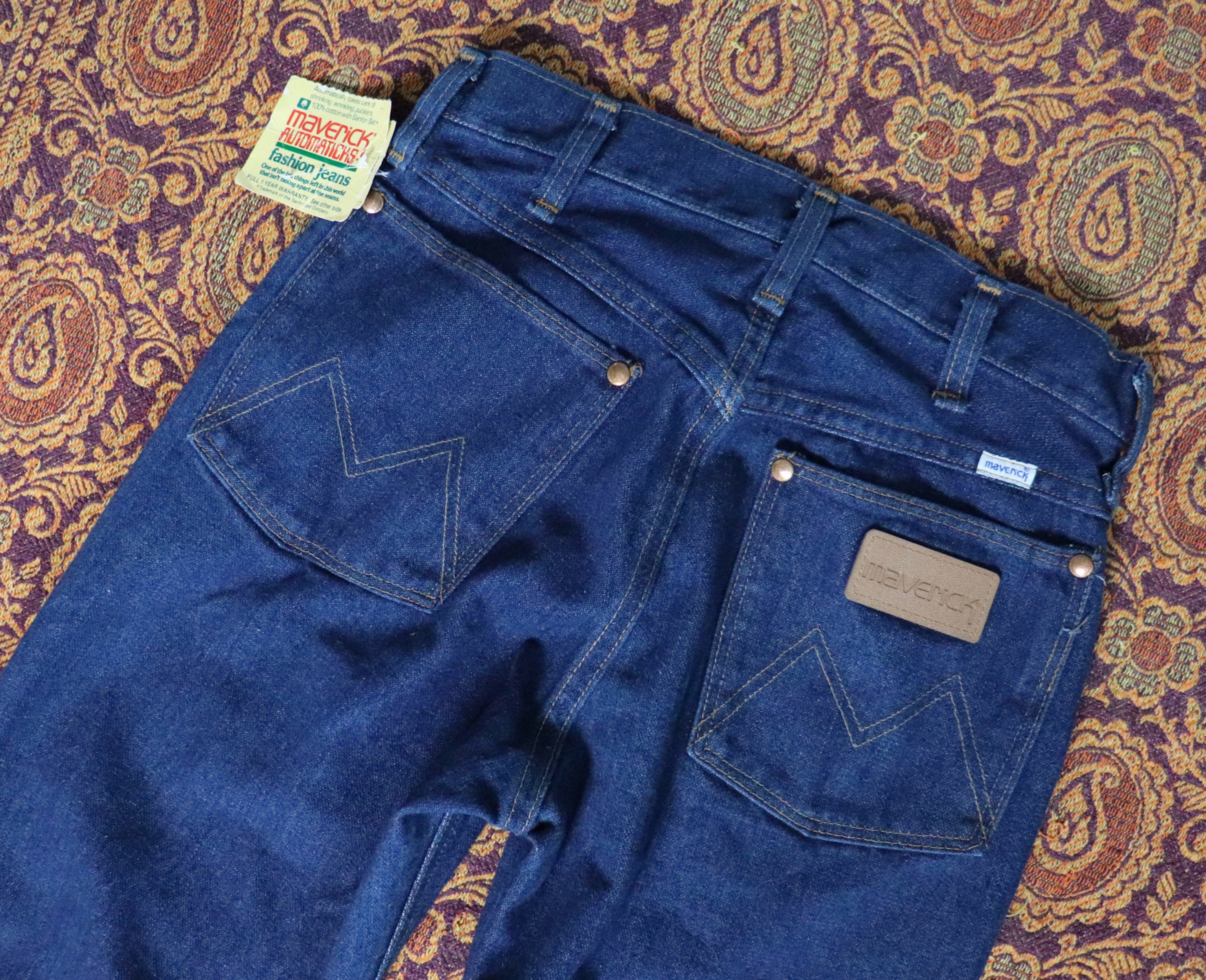 1970s Maverick Jeans || 27 Waist || Deadstock Unworn || Made 1970s Maverick Jeans || 27 Waist || Deadstock Unworn || Made
