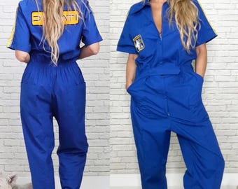 Michelin Ducati-overall uit de jaren 70 | Medium uniseks | Vintage monteur werkkleding broekpak