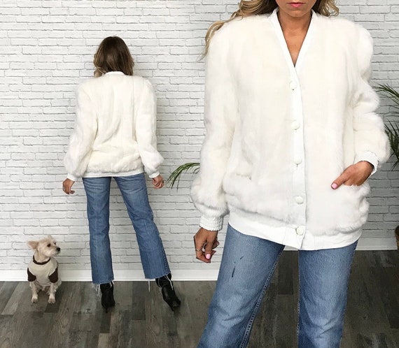 60s Lilli Ann Fur Coat, White Faux Fur Coat, Vegan